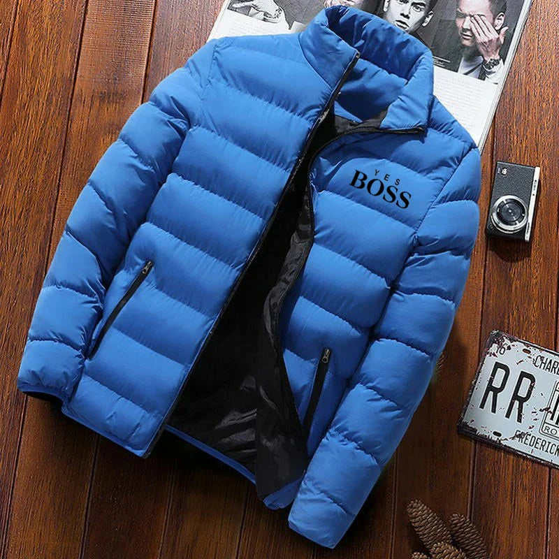 Thick Men New Warm Parka Jackets Winter Casual Men's Outwear Coats Solid Stand Collar Male Windbreak Cotton Padded Down Jacket