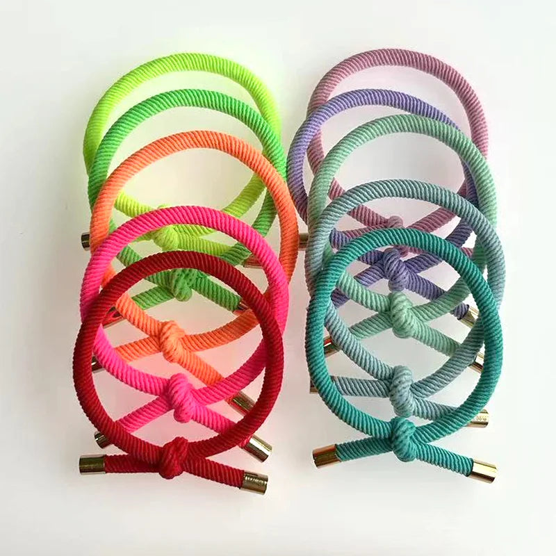 20PCS Stylish Women Elastic Hair Rubber Bands Bracelet Weaving Nylon Hairband For DIY Making Hair Tie Bracelet Accessories