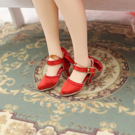 2.3cm*1cm Doll Shoes Ob24 22 Doll Noble Bow High Heels With Button For Blythes Licca Azones Ob24 Ob22 Fr Doll Body