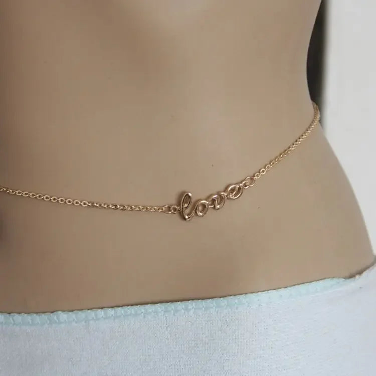 Lulu's Name Waist Chain For Women Letters Digital Custom Belly Chain Simple Sexy Body Chain Gift for Girlfriend