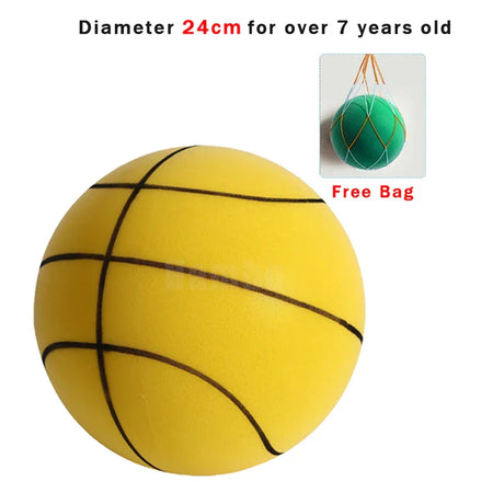 Bouncing Mute Ball Indoor Silent Basketball 24cm Foam Basketball Silent Soft Ball Size 7 Air Bounce Basket Ball 3/5/7 Sports Toy