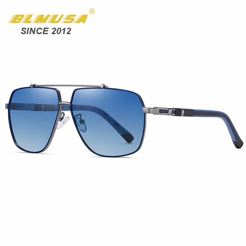 BLMUSA 2022 New Luxury Polarized Sunglasses Men Square Car Driving Brand Designer Business Sun Glasses Spring Pilot Sunglasses