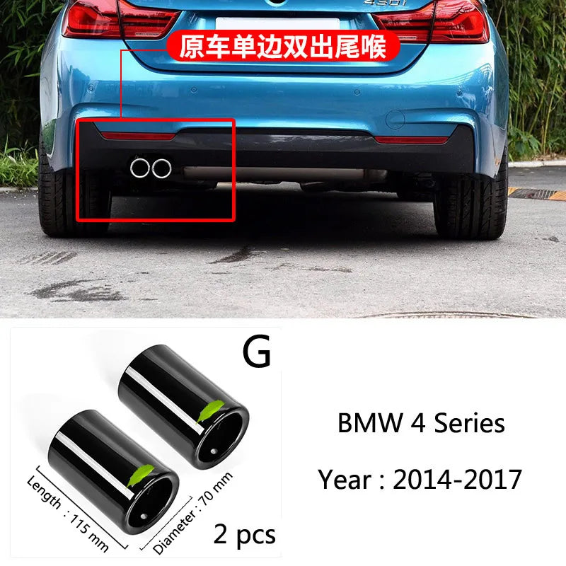 For BMW 1 2 3 4 5 Series X1 3GT F20 F22 F30 F32 F34 F36 F10 F48 Car-Styling Rear Exhaust Pipe Cover Trim Frame Auto Accessories