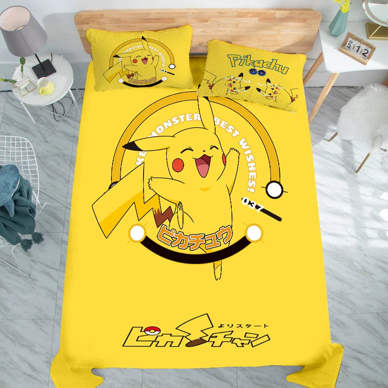 Animation Derivatives Keeppley Pokemon Pikachu Bed Flat Sheet Coverlet Kids Room Bed Sheet Bed Linen Bedding Sets Pillowcases