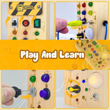 Montessori Busy Board Sensory Toys Wooden With LED Light Switch Control Board Travel Activities Children Games For 2-4 Years Old