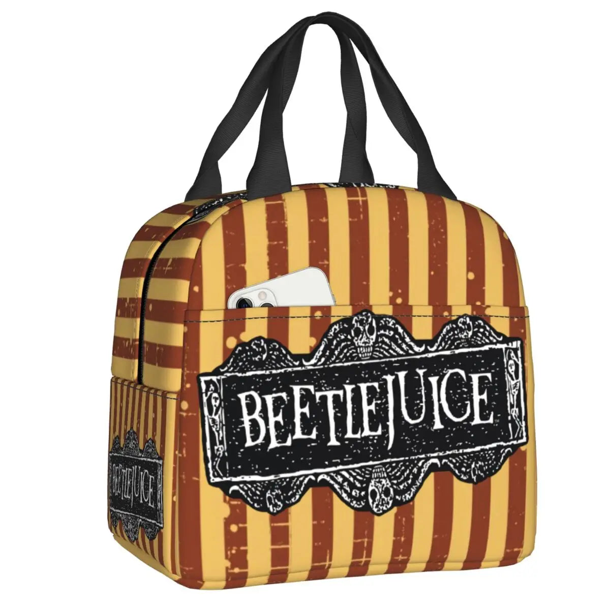 Beetlejuice Sandworm Insulated Lunch Bag for Women Portable Tim Burton Horror Movie Cooler Thermal Lunch Box Work Picnic Bags