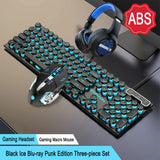 Three-piece Set Punk Gaming Keyboard and Mouse Earphone Set Luminous Keyboards 1600 DPI Mice Headset Combos Computer Accessories