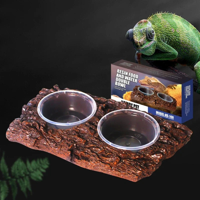 Bearded Dragon Dish Feeding Bowl for Reptiles Terrarium Bowls Lizards Habitat Resin Feeder Terrarium Decoration