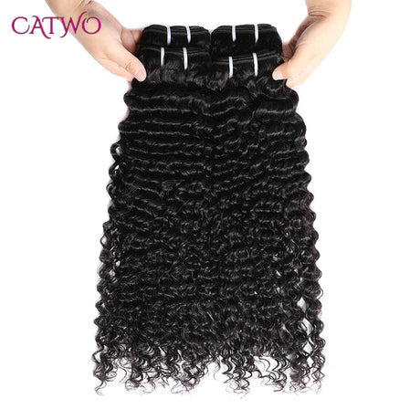 Curly Wave Hair Bundles With Lace Closure 5x5 HD Lace Closure Deep Wave Hair Bundles Remy Hair Weave Extensions With 4x4 Closure