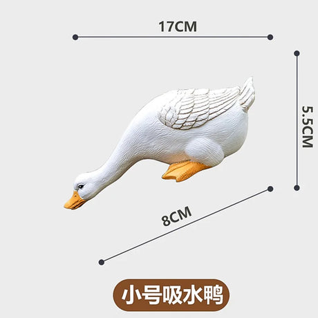 Cute Duck Resin Garden Statue Backyard Pond Ducks Decoration Bird Sculpture Indoor Outdoor Yard Decor Pond Lawn Ornament