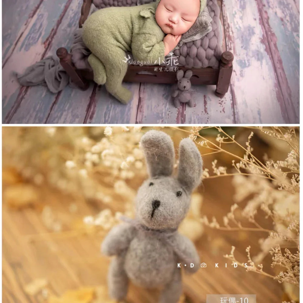 Newborn Photography Props Mohair Doll for Baby Cute Animals Handmade Wool Doll Fotografia Accessory Studio Shooting Photo Props