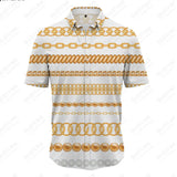 Spring And Summer New Men's Plus Size Beach Casual Dress Fashion Loose Classic Stripe Men's Polo Versatile Shirt