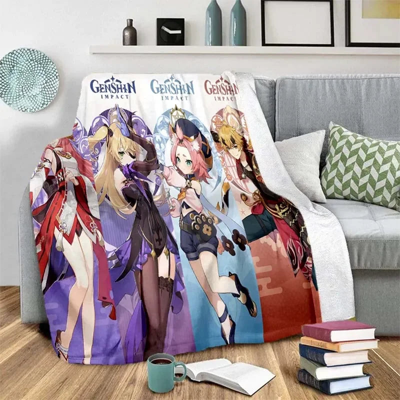 Genshin Impact blanket sofa blanket air conditioning cover blanket blankets for beds cute blanket children‘s blanket