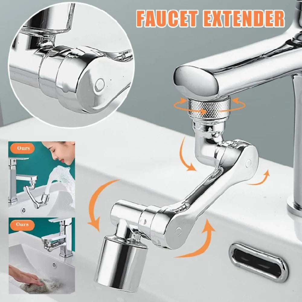 Multifunction 1080° Rotary Extender Faucet Aerator Robotic Arm Plastic Splash for Sink Kitchen Washbasin Faucets Bubbler Nozzle