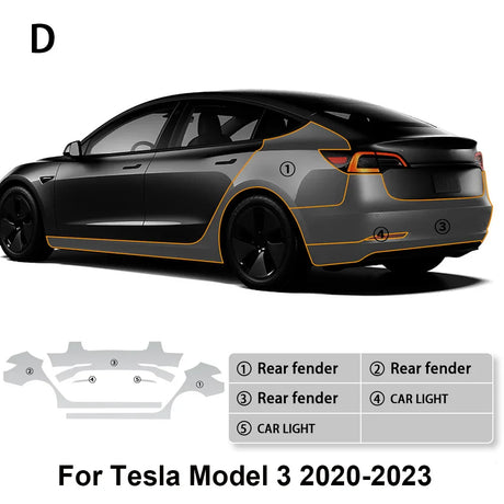 TOPEISHUNG For Tesla Model Y 3 Car Sticker 2020-2024 Paint Protection Film Clear Bra PPF Anti Scratch PreCut Car Body Film Cover