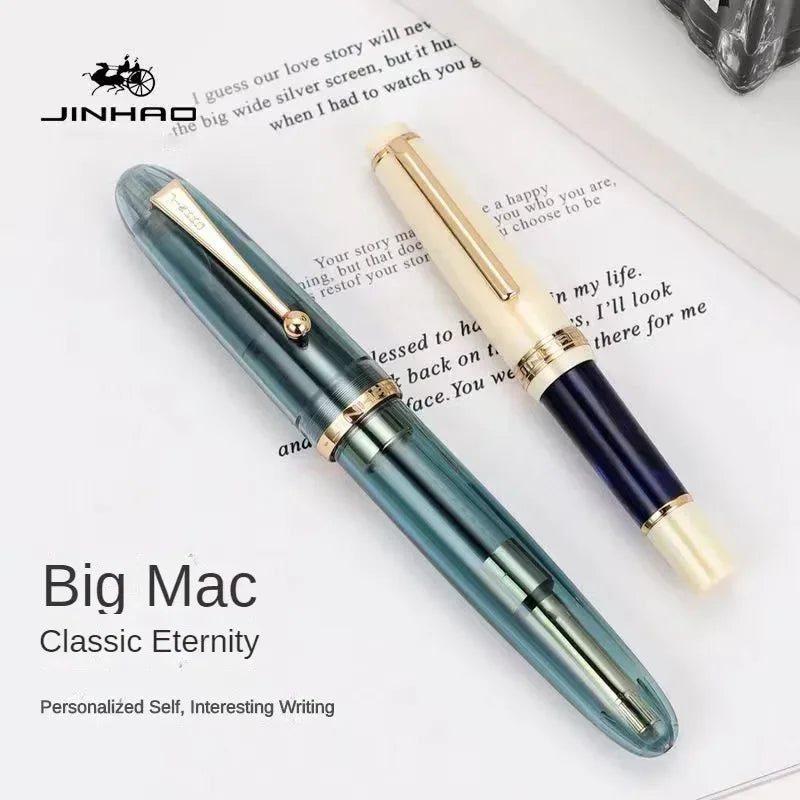 JinHao 9019 Luxury Fountain Pen Luxury Elegant  Acrylic Transparent Spin Pen F M Stationery Office School Supplies Writing Pen