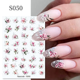 3D Silver Frame Nail Sticker Silver Bronzing Stripe Lines Sliders For Nails Tribal Pattern Decals Marble Blooming Nail Tattoos