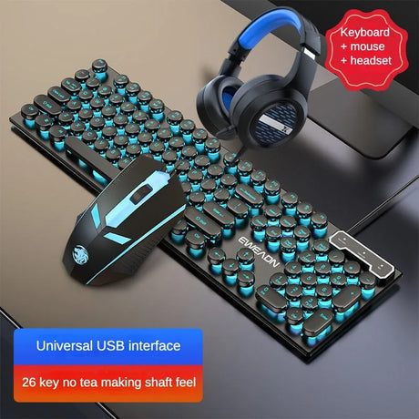 Cool Backlit Floating Button Design 104 Keys Waterproof And Dustproof Ergonomic Gamer Mouse And Keyboard And Headset Kit