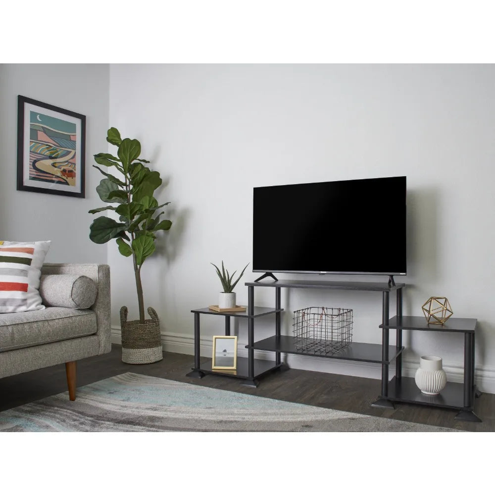 No Tools Assembly TV Stand for TVs up to 40",  tv stand living room furniture, tv cabinet,17.52 x 63.78 x 22.83 Inches