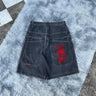 Hip Hop Pocket Baggy Denim Harajuku JNCO Mens Shorts Y2K Gym Shorts Women 2024 New Gothic Basketball Shorts Streetwear