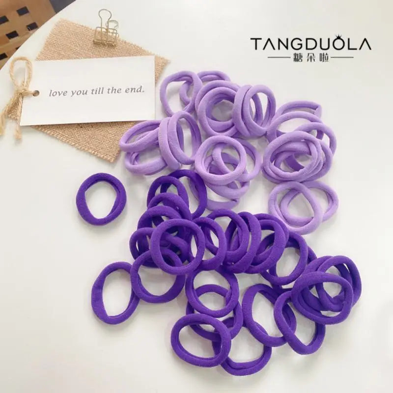 10Pcs Elastic Rubber Band Seamless Gradient Hair Rope Rings Children Cute Colorful Scrunchie Girls Ponytail Hair Accessories