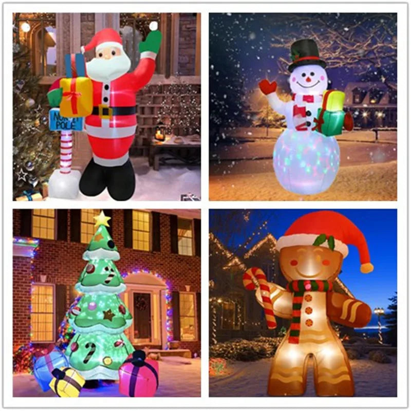 Christmas Inflatable Decoration Toy Built-in LED Lights Inflatable Model Outdoor Ornament Xmas Party New Year Garden Decor