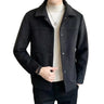 2023 Fashion Men Jacket Single-Breasted Solid Color Short Woolen Coat Winter Casual Warm Windbreaker Coat Men Cardigan Outerwear