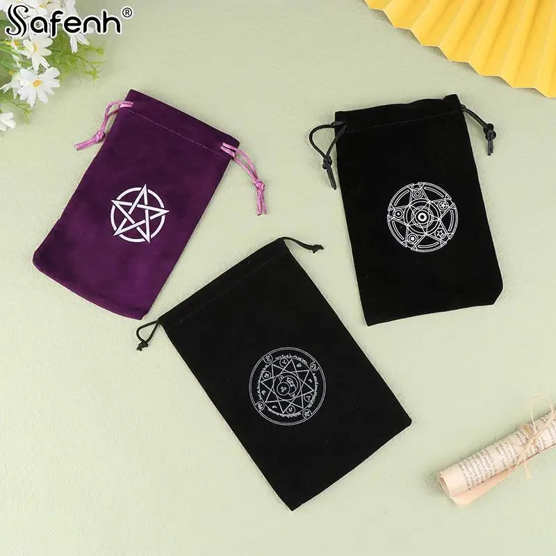 1PCS  Velvet Tarots Oracle Cards Storage Bag Runes Constellation Witch Divination Accessories Jewelry Dice Bag Drawstring Pouch