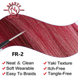 Braiding Hair Pre-stretched Synthetic Jumbo Braiding Hair Extensions 26Inch 90G Red Pink Kanekalon Hair for Afro Crochet Braids