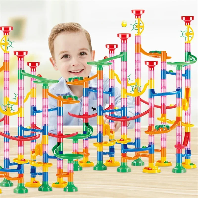 Marble Run Building Blocks Marbles Slide Toys For Children DIY Creativity Constructor Educational Toys Children Gift