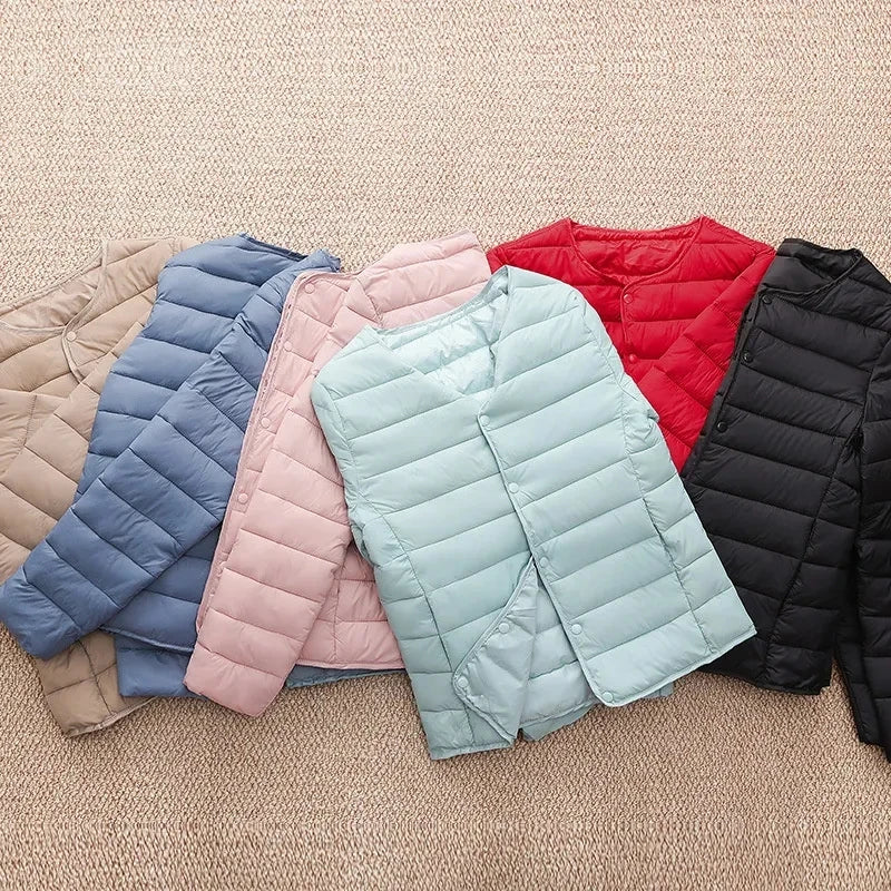 2023 New  Women Cotton Jacket Autumn Winter Ultra Light Parkas Down Cotton Jacket Casual Short Warm Portable Female Padded Coat