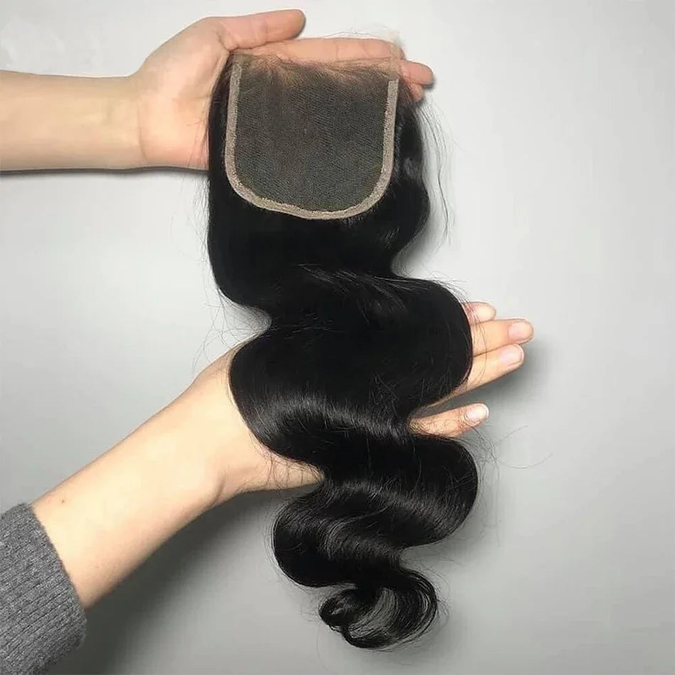 12A Body Wave Bundles With Closure 4x4 Brazilian Human Hair 3 Bundles With Lace Closure 100% Unprocessed Hair Weave Extensions