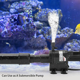 5-in-1 Aquarium Submersible Pump / UV Germicidal Light / Filter Pumps / Silent Oxygen Pumping / Oil Removal Film for Fish Tank