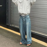 High Street Washed Blue Wide Leg Baggy Jeans for Men and Women Straight Ropa Hombre Y2k Denim Pants Oversized Loose Trousers