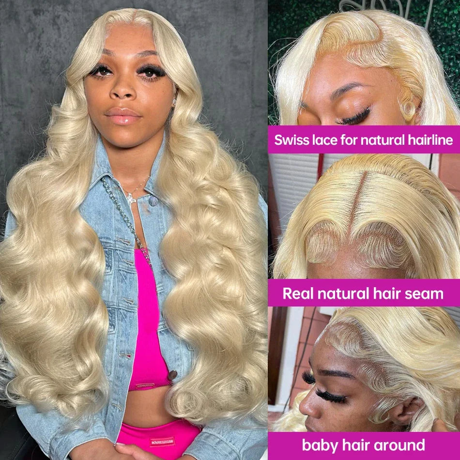 30 40 Inch Blonde 613 HD Body Wave Transparent 13x4 Lace Front Wigs Glueless 13x6 Lace Frontal Wigs 5x5 Closure Human Hair 250%