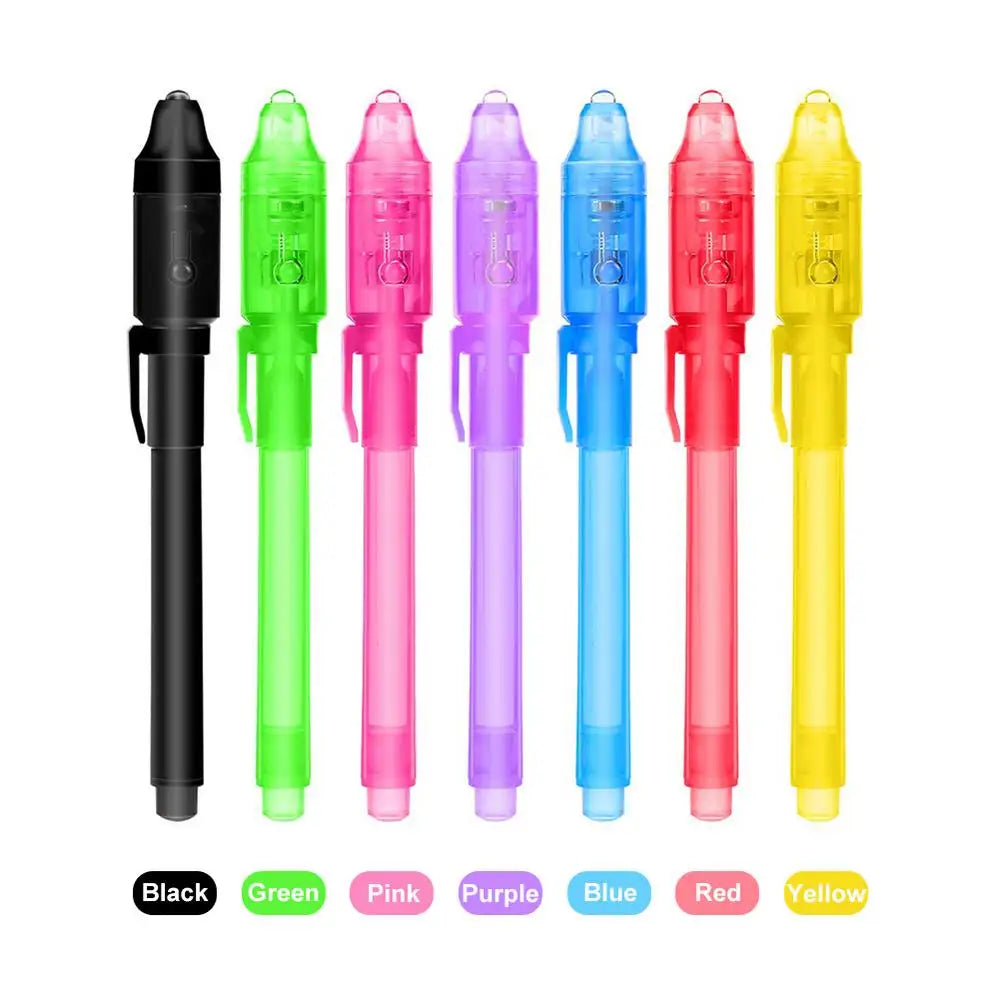 Secret Pen Invisible Spy Disappearing Ink Pen with UV Light Magic Marker for Secret Message Kids Party Favors Toys Gifts