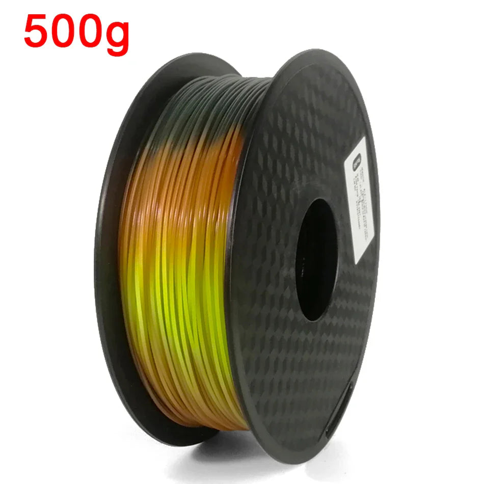 1.75mm PLA 3D Printer Filament Color Change with Temperature 31-45 Degrees Dark Green to Red to Yellow 3D Printing Material