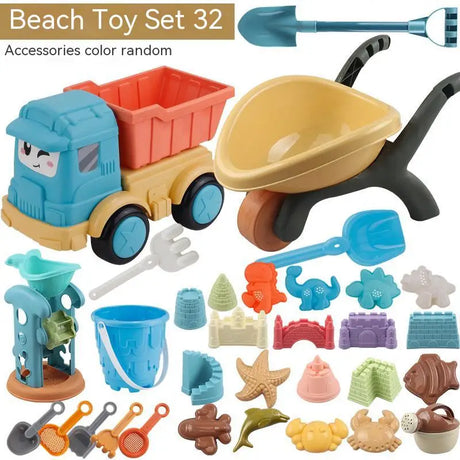 Beach Toys Sandbox Silicone Bucket And Sand Toys Sandpit Outdoor Summer Toy Water Game Play Cart Scoop Child Shovel For Kids