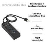 4 Ports 2.0 3.0 USB HUB Splitter High Speed Multi Splitter USB Adapter Expander Cable For Desktop Xiaomi Laptop Adapter USB HUB