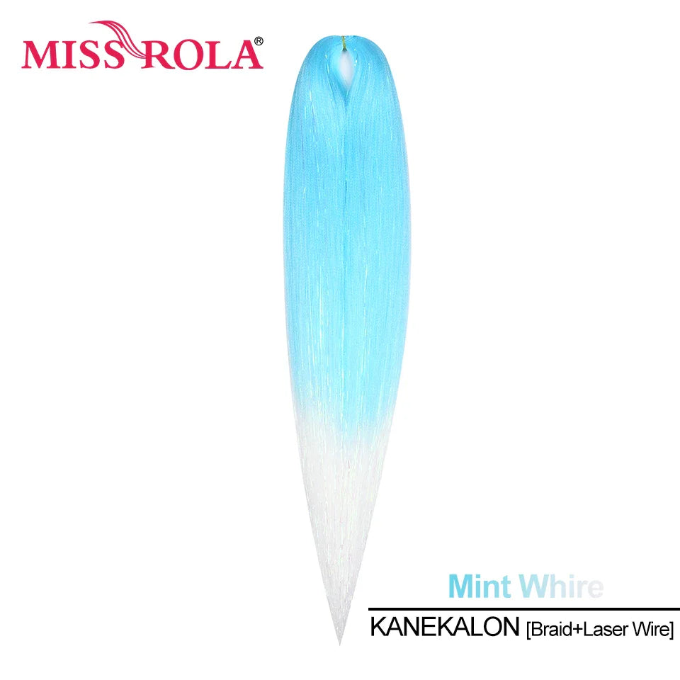 Miss Rola KANEKALON EZ Braid With Tinsel Wire DREAM OCEAN  New Color Synthetic Hair Extension Pre Stretched Twist Jumbo Braid