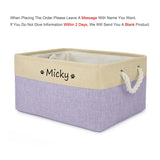 Custom Name Dog Toy Basket Cat Pet Foldable Box Print Personalized ID Storage Baskets For Clothes Pet Accessories