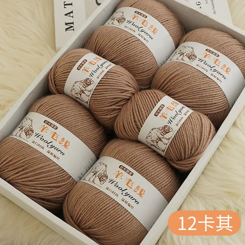 Top Quality Wool Blended Crochet Yarn Knitting Sweater Scarf Woollen Thread Thick Yarn 4ply 3pcs*100g=300grams Free shipping