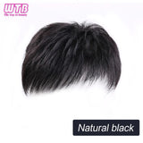 Synthetic Natural Male Toupee Short Wig Hair Style Topper for Young Men Balding Hair-loss High Hair line Clip-On Hair Extensions