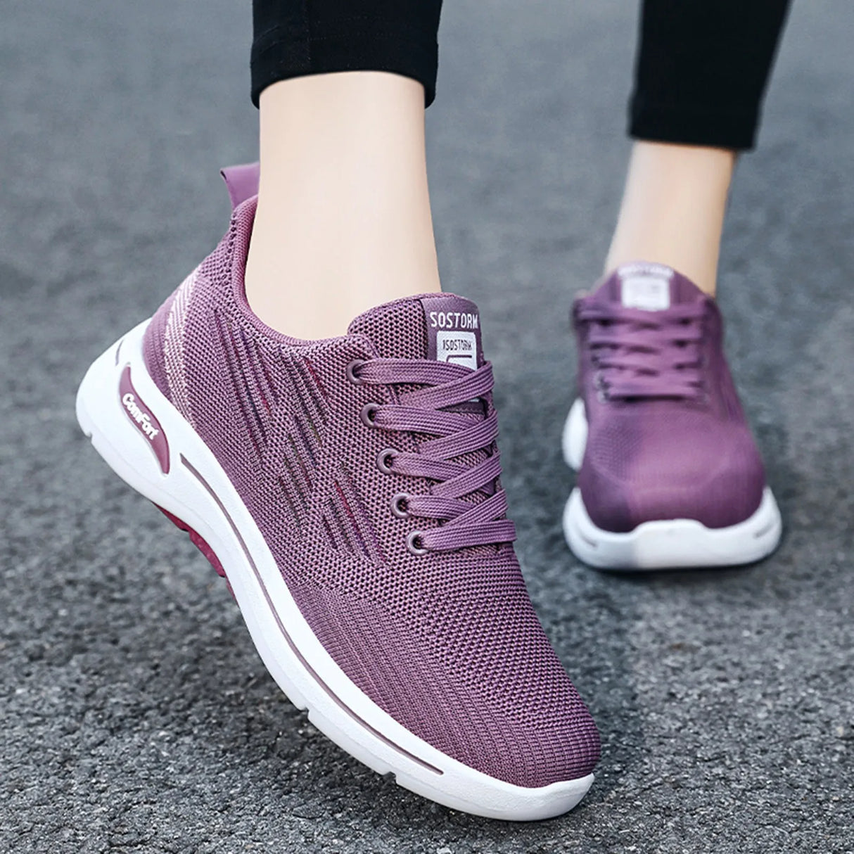 Fashion Women Sports Sneakers Flat Round Toe Lightweight Lace Up Shoes Mesh Comfortable Simple Shoes Tenis Feninino Frete Gratis