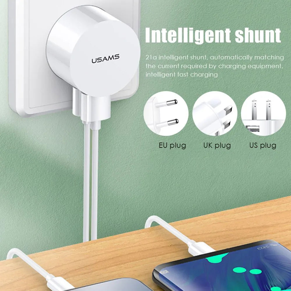 Mini 5V 2.1A Mobile Phone Charging Quick Charge Wall Charger Charging Adapter Travel Charger Dual USB Charger