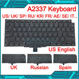 New Laptop A2337 Keyboard For Macbook Air 13" M1 A2337 Keyboard Replacement US UK FR SP IT DE RU AE Layout 2020 Year