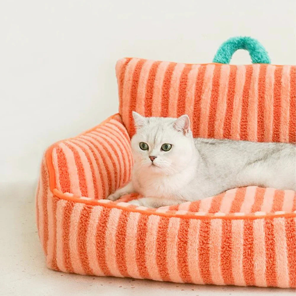 Cats Bed Stripe  Bed Sofa Cushions Plush Houses and Habitats Puppy Pet Kitten Accessories Goods Mat Things Accessory