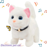 New Walking Kitty Plush Toy Electric Interactive Cat Stuffed Animal Meowing Tail Wagging Head Nodding Cat Pet Toy For Kids Gift