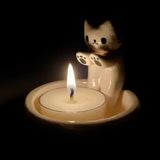 Kitten Candle Holder Gypsum Mold DIY Handmade Storage Box Holder Crafts Casting Molds Home Decoration