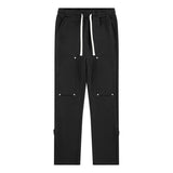 Back Strap button-down Logging Sweatpants Straight Leg Loose Heavy Cotton High Street Slacks